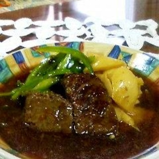 圧力鍋で牛肉のオイスターソース風味煮込み